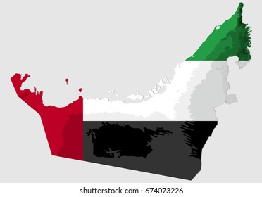 United Arab Emirates flag map