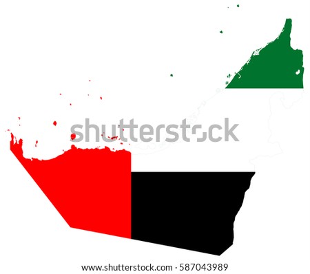 United Arab Emirates flag map