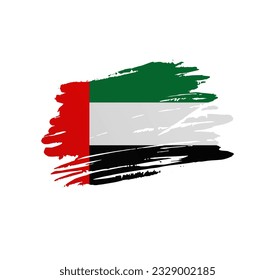 United Arab Emirates flag - nation vector country flag trextured in grunge scratchy brush stroke.
