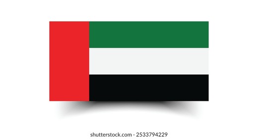United Arab Emirates flag official colors and proportion digital vector illustration