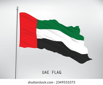 UNITED ARAB EMIRATES FLAG ON WHITE BACKGROUND. VECTOR EPS