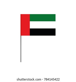 United Arab Emirates flag on white background, vector illustration.