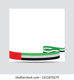  United arab emirates   flag.  United arab emirates   patriotic banner with space for text. Happy Independent Day. Template of greeting card, 