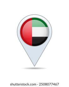 United Arab Emirates - flag pin for map. Vector illustration.