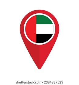 Pin redondo de bandera de los Emiratos Árabes Unidos de color rojo