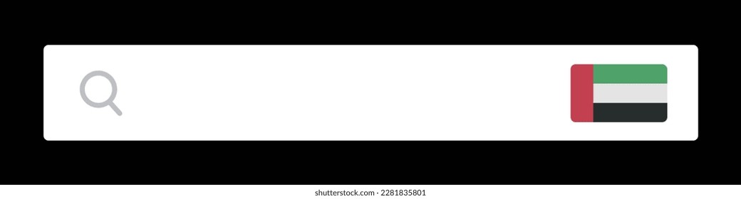 United Arab Emirates flag and search box. Vector.