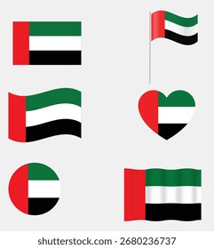 Bandera de los Emiratos Árabes Unidos Colección. Pan-árabe que agita, plano, y diseño de Bunting, bandera del uso fijada, sistema de la bandera del uso	