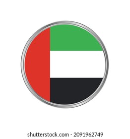 United Arab Emirates  flag with silver frame vector design