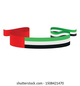  United arab emirates flag. Simple ribbon  vector  United arab emirates flag