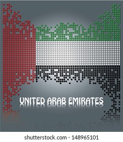 United Arab Emirates flag from square vector blocks, eps10