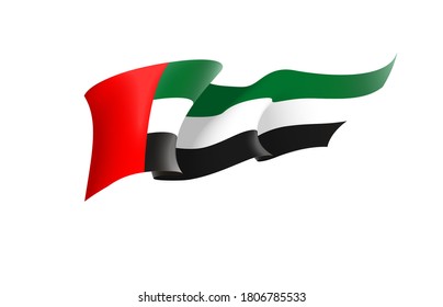 United Arab Emirates flag state symbol isolated background national banner  Greeting card National Day spirit the union United Arab Emirates  Illustration banner and realistic state flag UAE