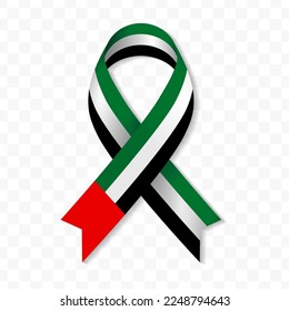 United Arab Emirates flag stripe ribbon vector illustration on a transparent background vector image (PNG).