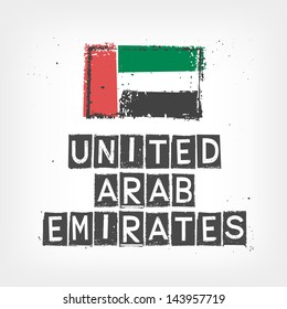 United Arab Emirates flag stylized