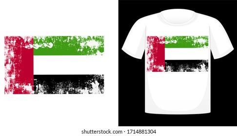 United Arab Emirates Flag T-shirt design, print, vector illustration Patriotic T-shirt Design