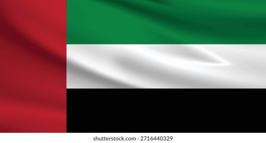 Bandera de los Emiratos Árabes Unidos, ilustración de la bandera de los EAU
