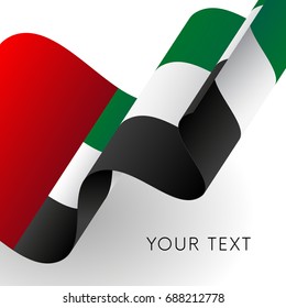 United Arab Emirates flag. UAE. Patriotic design. Vector illustration.