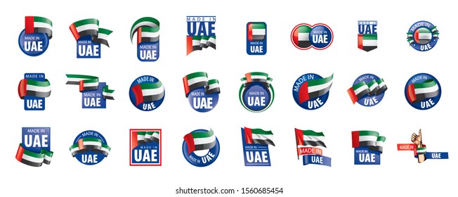 United Arab Emirates flag, vector illustration on a white background