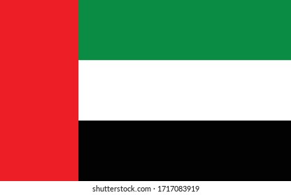 United Arab Emirates flag vector graphic. Rectangle Emirati flag illustration. United Arab Emirates country flag is a symbol of freedom, patriotism and independence.