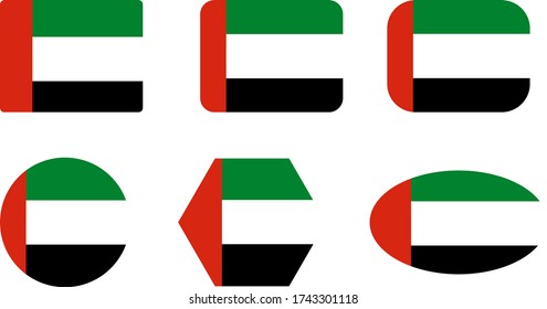 Vector de bandera de los Emiratos Árabes Unidos. Bandera de los Emiratos Árabes Unidos, bandera oficial del Estado de los EAU.