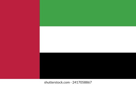 Ilustración de las existencias de diseño de vectores de bandera de los Emiratos Árabes Unidos