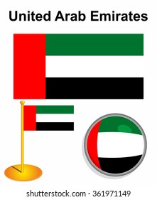 United Arab Emirates Flag. Vector Illustration