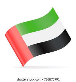 United Arab Emirates Flag Vector Waving Icon - Illustration