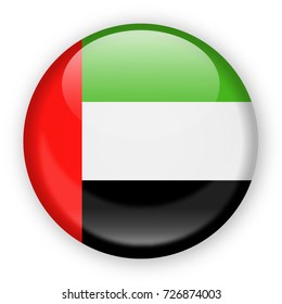 Icono redondo del Vector de la bandera de los Emiratos Árabes Unidos - Ilustración