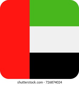 United Arab Emirates Flag Vector Square Flat Icon - Illustration