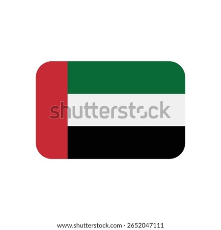 United Arab Emirates flag vector graphic. Rectangle Emirati flag illustration. United Arab Emirates country flag is a symbol of freedom