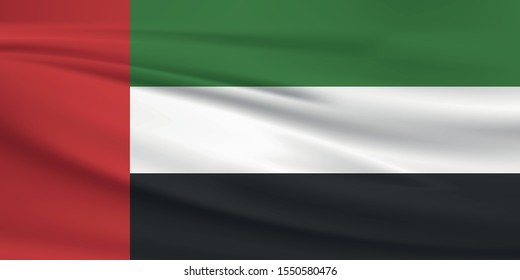 United Arab Emirates flag waving with wind effect