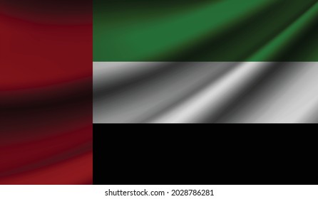 United Arab Emirates flag waving. Background for patriotic and national design. Vector illustration
