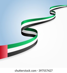 United Arab Emirates flag wavy abstract background. Vector illustration.