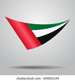 United Arab Emirates flag wavy abstract background. Vector illustration.