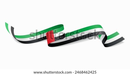 United Arab Emirates flag wavy abstract background. Vector illustration.