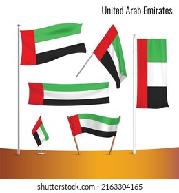 United Arab Emirates Flags in different style