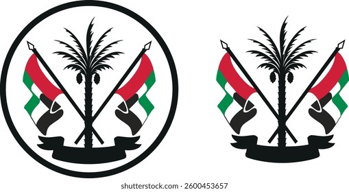 United Arab Emirates flags, isolated on white background. Vector Sign isolated on white background.