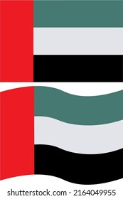 United Arab Emirates flags on a white background
