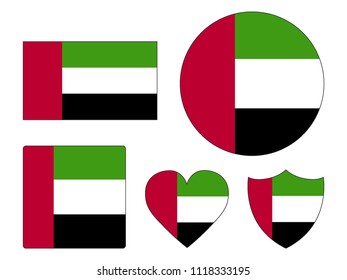 United Arab Emirates Flags Set
