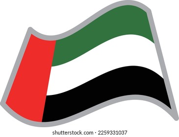 United Arab Emirates fluttering national flag illustration vector material