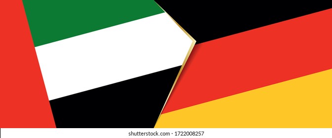 United Arab Emirates and Germany flags, two vector flags symbol of relationship or confrontation.