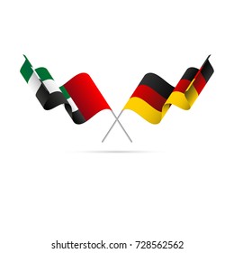 United Arab Emirates and Germany flags. Vector illustration.
