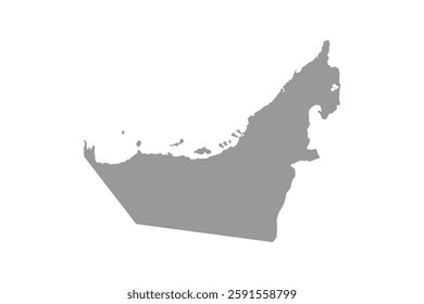 United Arab Emirates grey map icon. Isolated on white background.