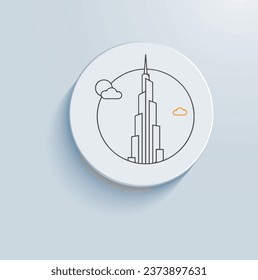 united arab emirates historical places icon vector design