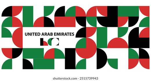 Große numerische Anzeige in den Nationalflaggenfarben der Vereinigten Arabischen Emirate - Patriotic Event Vector Banner