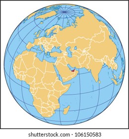 United Arab Emirates Locate Map