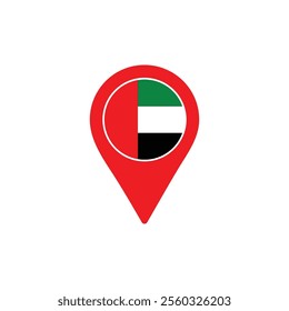 United Arab Emirates location pin with national flag