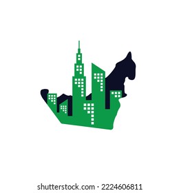 United Arab Emirates logo with map concept