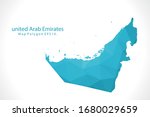 united Arab Emirates Map Abstract geometric rumpled triangular low poly style gradient graphic on white background
