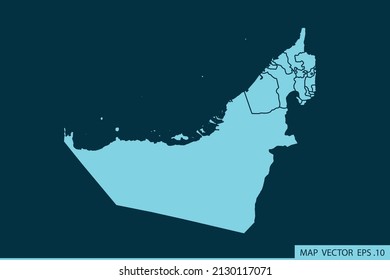 United Arab Emirates map ,Abstract mash line and point scales on dark background for your web site design map logo, app, ui ,Travel. Vector illustration eps 10.
