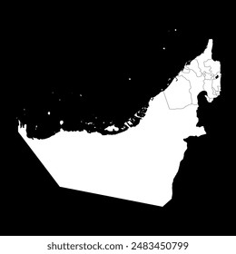 Vereinigte Arabische Emirate Karte mit administrativen Abteilungen. Vektorillustration.